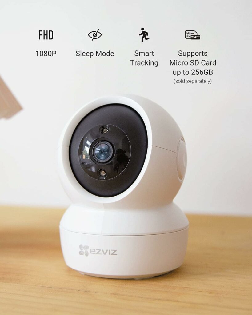 EZVIZ C6N Wifi-camera, interieur, 1080p, bewakingscamera, interieur, zwenk-/kantel-/zoom, compatibel met Alexa, 360° rotatie, nachtzicht, bewegingsdetectie en bidirectionele audio
