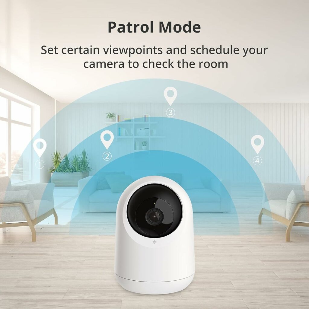 SwitchBot Bewakingscamera, 1080P WiFi camera met 360°/115° gezichtsvelddekking, bewegingsdetectie, bewegingsdetectie, 2-weg audiosysteem, nachtzicht, AlexaGoogle compatibel