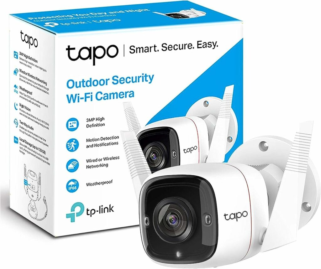 TP-Link Tapo C310 WiFi 2K bewakingscamera, binnen en buiten, IP66, 30m nachtzicht, 2-weg audio, bewegingsdetectie, SD-Kaart tot 128GB, compatibel, compatibel met Alexa en Google