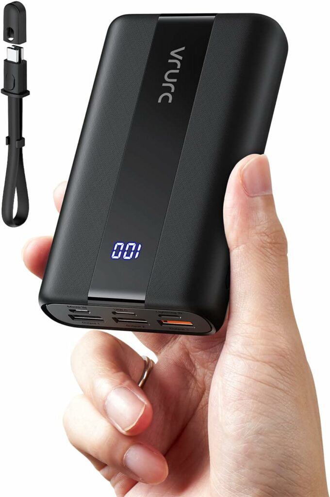 VRURC PowerBank 20000mAh Klein 22.5W Snel opladen Power Bank Kleine en krachtige externe mobiele telefoon Batterij PD QC3.0 Fast Charging Compatibel met iPhone Samsung Huawei iPad Switch en meer
