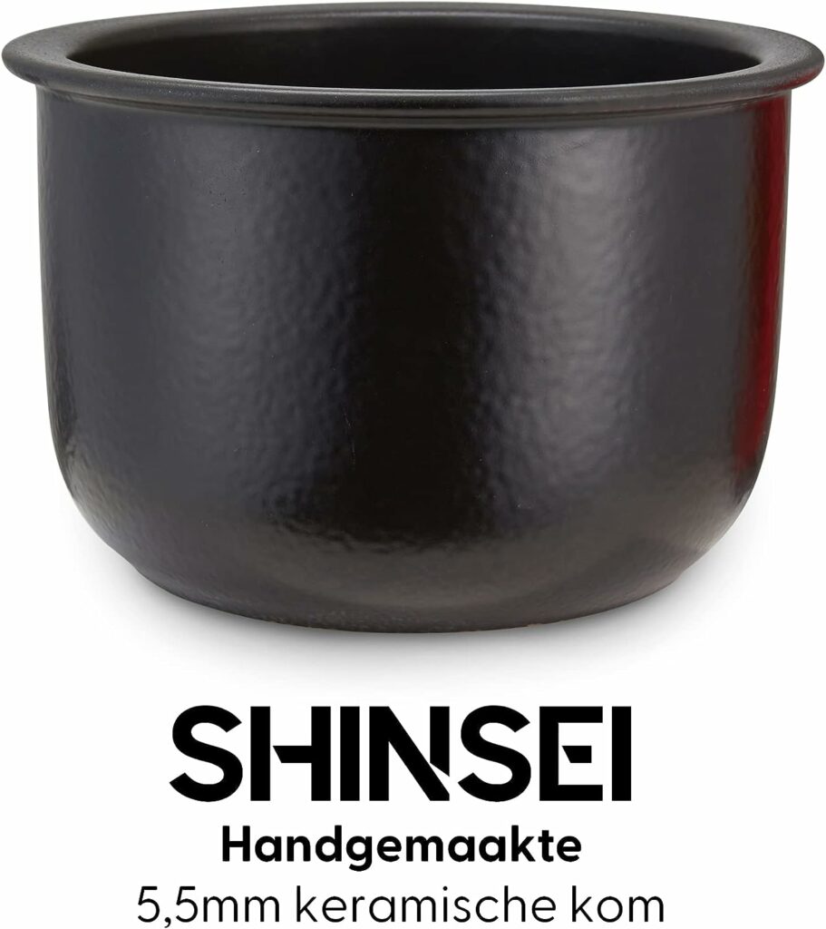 Yum Asia Tsuki mini rijstkoker met Shinsei keramische kom (2,5 kopjes, 0,45 liter) 5 rijstkookfuncties, 2 multicookerfuncties, verborgen LED-display, 220-240V (Pebble Grey)