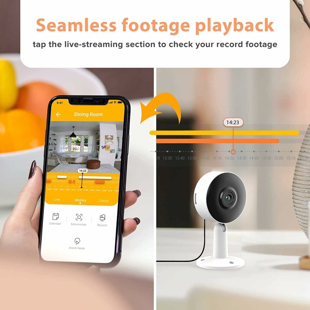 ARENTI Slimme Babyfoon met App, 1080p FHD, 2.4G WiFi Videobabyfoon, Geluids- en Bewegingsdetectie, 2-Weg Audio, Nachtzicht, Huisdier Hondencamera Voor Binnenbeveiliging, Werkt met Alexa en Google