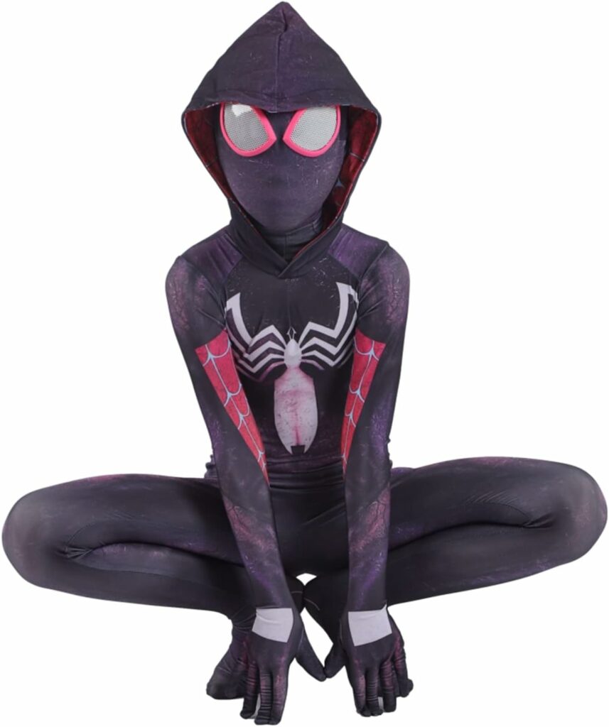 Meisjes Gwen Kostuum Kinderen Spiderman Cosplay Jumpsuit Halloween Party Fancy Dress Pak Superhero Onesies Lycra Spandex Zentai,Upgraded-Custom Size
