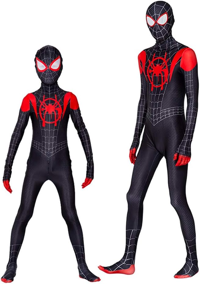 Miles Morales Spider Man Hooded Sweatshirt Kostuum voor kinderen of Volwassen Spiderman Kostuum Pak, Spiderman Kostuum Suit Halloween Carnaval Cosplay