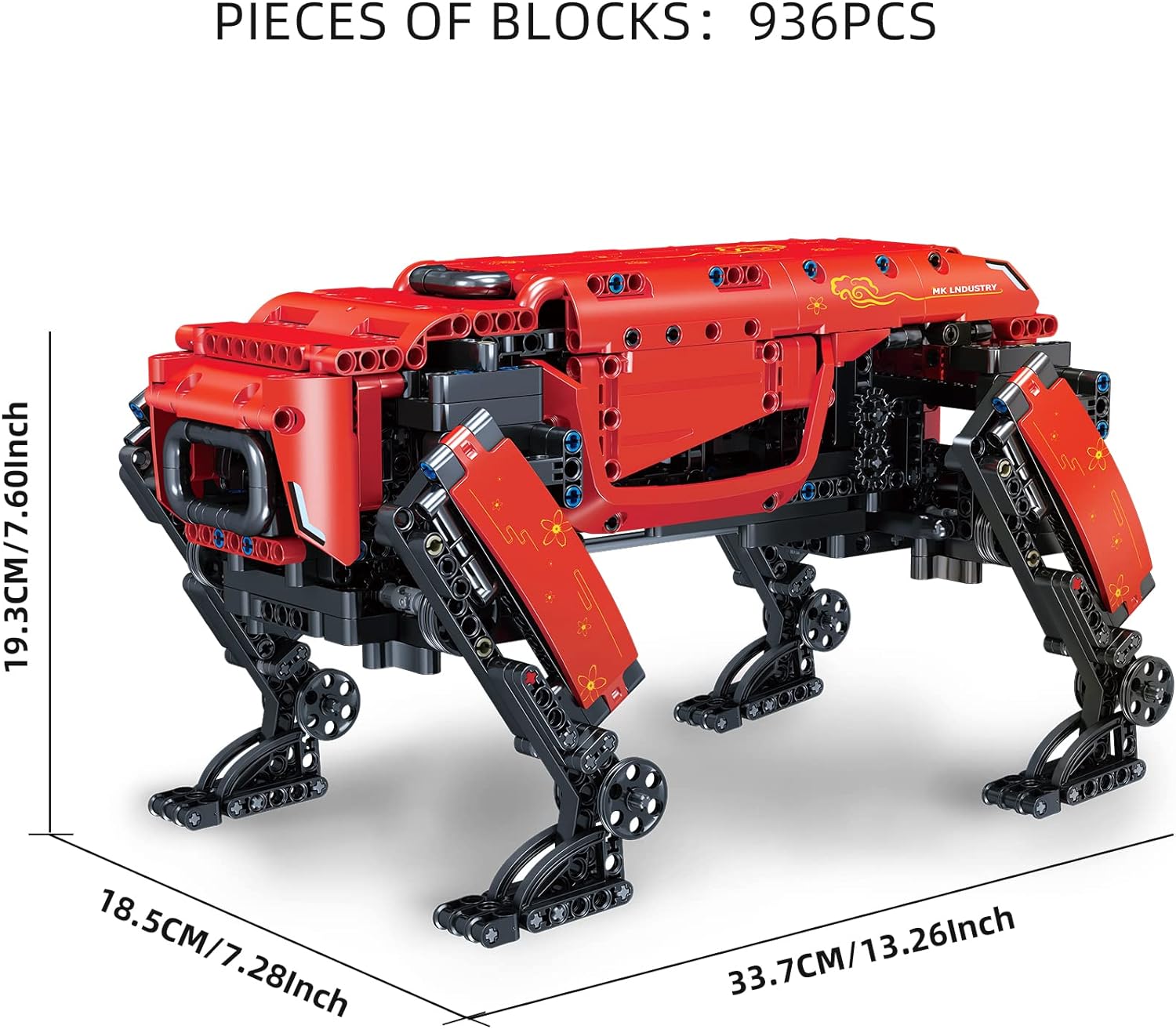 Mould King 15067 Robotmodel, met afstandsbediening, 936 delen, techniek, mechanische hondenbouwstenen voor volwassenen en kinderen, doe-het-zelf bouwset als speelgoed/geschenk/verzamelstukken