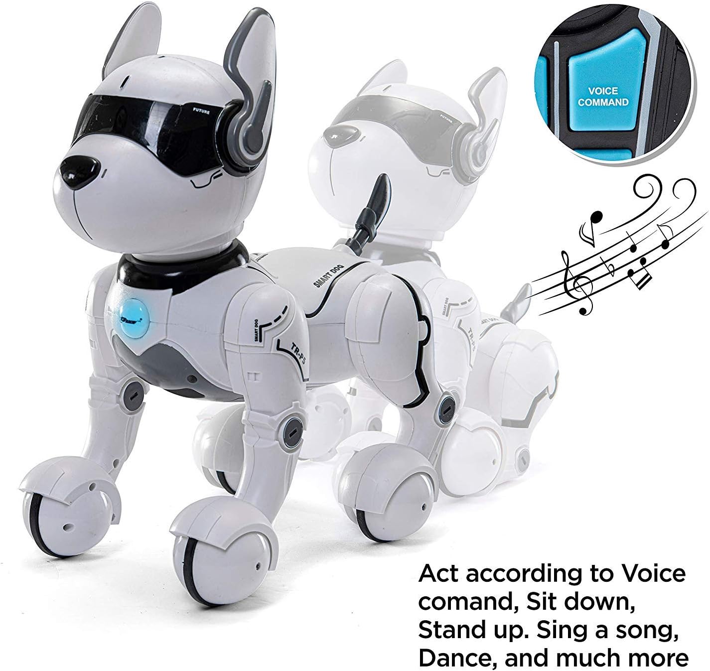 Top Race Jouet robot télécommandé pour chien, Robots pour enfants, Rc Toys Robot pour enfants 2,3,4,5 ans et plus, Robot et jouet dansant, Imiter des animaux, Mini animal - (Chien ne parle que langlais)